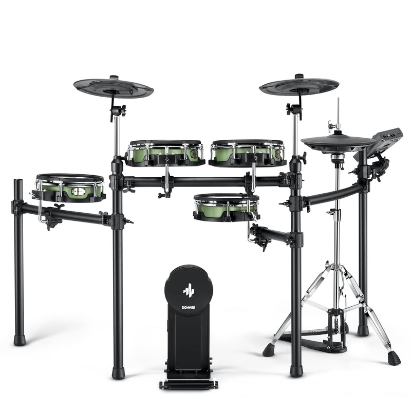 Donner DED-500 PRO Electronic Drum Set 4-Drum 3-Cymbal with Industry Standard Mesh Heads, Moving HiHat, and Included BD Pedal