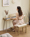 Donner Light Wood Color Piano Bench with High-Density Suede Cushion