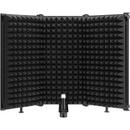 Moukey Foldable Mic Shield with 3/8" and 5/8" Mic Threaded Mount for Recording Studio, Podcasts, Singing, and Broadcasting