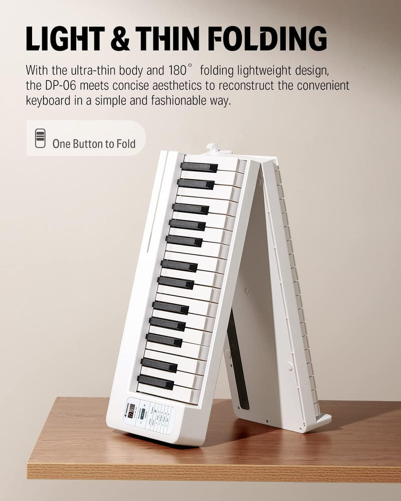 Donner DP-06 61 Keys Semi-weighted Portable Keyboard with Bluetooth for Beginner