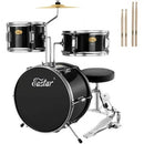 Eastar Drum Set for Kids, 3 Drums 1 Cymbal Percussion Kit, Beginners Children 14" 3-Piece Drum Bundle, with Adjustable Throne, Drumsticks