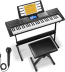Donner DEK-610S 61 Key Electronic Keyboard Set with Stand/Stool/Microphone