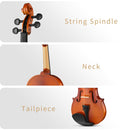 Eastar EVA-2 1/2  Violin Set Fiddle for Kids Beginners Students with Hard Case, Rosin, Shoulder Rest, Bow, and Extra Strings (Imprinted Finger Guide on Fingerboard) - Donner Musical instrument