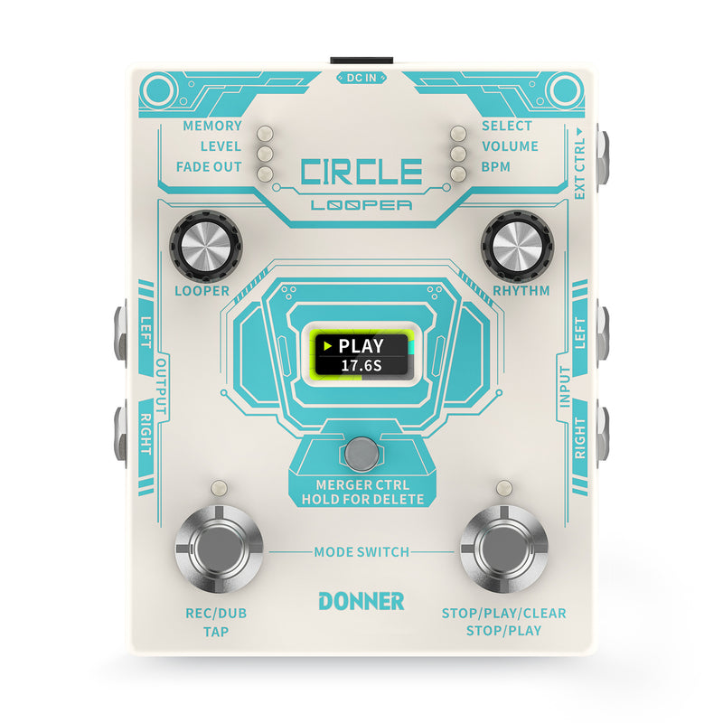 Donner-Circle-Looper-Guitar-Pedal-with-Drum-Machine-Time-Display