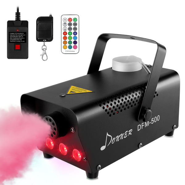 Donner DFM-400 500W Fog Machine with LED lights, DJ LED Smoke Machine with Wireless and Wired Remote Control, with Fuse Protect - Donnerdeal