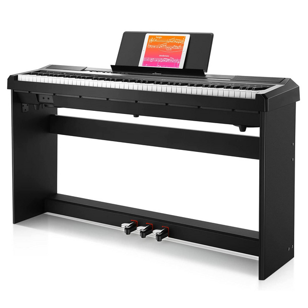 Donner DEP-10 beginner digital piano 88-key full-size semi-emphasized keyboard, portable electric piano with furniture stand/three pedals/power supply - Donner Musical instrument