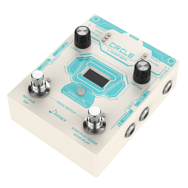 Donner Circle Looper guitar effect w/Time  Display and Drum Machine - Donnerdeal
