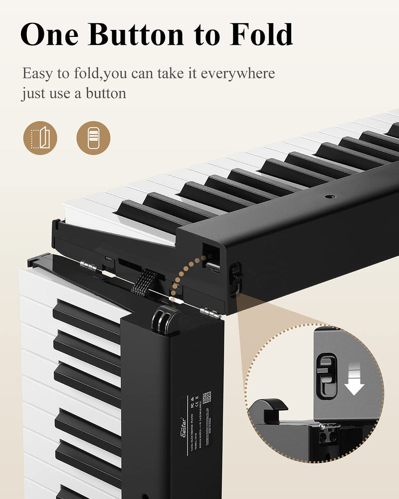Eastar EP-10 Foldable Semi-Weighted Full  Size 88-Key Portable Electric Piano - Donnerdeal
