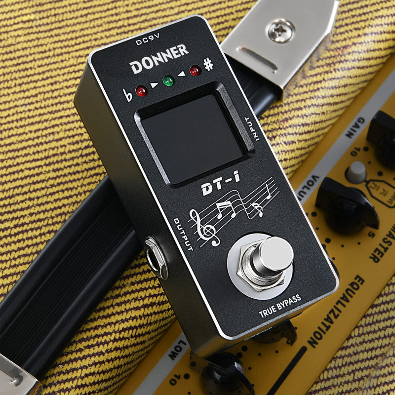 Donner DT-1 2-Mode Tuner Pedal Chromatic LCD Screen Pitch Indicator
