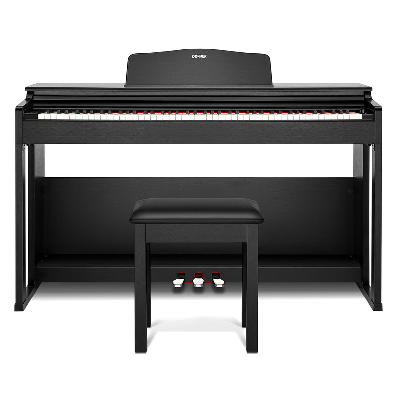 Donner DDP-100S Graded Hammer Action Weighted 88-Key Upright Digital Piano with 3 Pedal & Bench