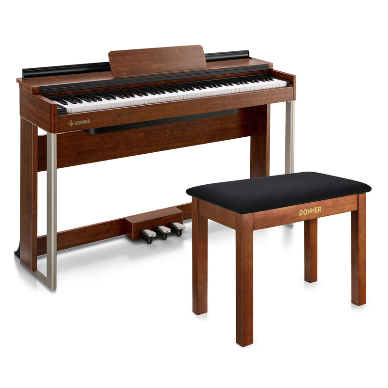 Donner DDP-200 Wooden 88 Key Dynamic Graded Hammer Action Weighted Upright Digital Piano for Professional